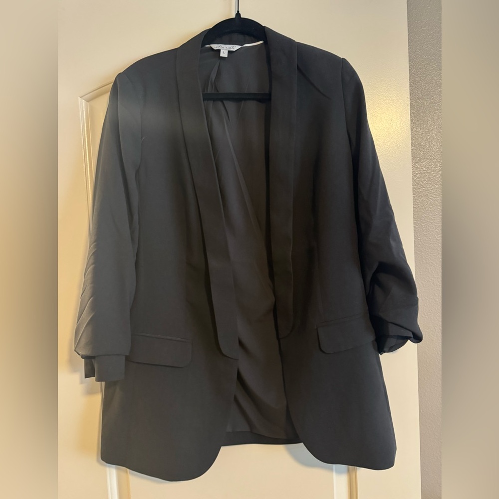 Eden Ruth blazer with ruched sleeves - black size L